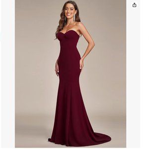 Simple Strapless Mermaid Formal Gown